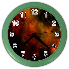 Space Science Color Wall Clock by artworkshop