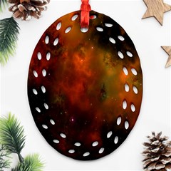 Space Science Oval Filigree Ornament (two Sides) by artworkshop