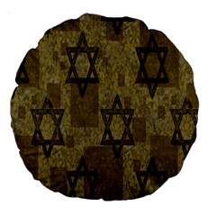 Star-of-david-002 Large 18  Premium Round Cushions by nate14shop