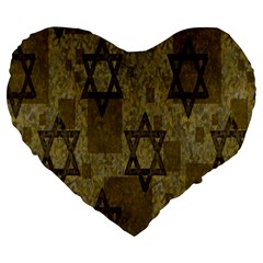 Star-of-david-002 Large 19  Premium Heart Shape Cushions by nate14shop