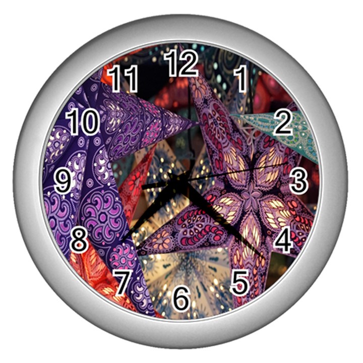 Stars-001 Wall Clock (Silver)