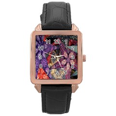 Stars-001 Rose Gold Leather Watch  by nate14shop