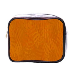 Orange Mini Toiletries Bag (one Side) by nate14shop