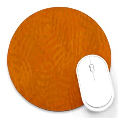 Orange Round Mousepads by nate14shop