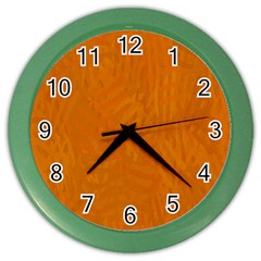 Orange Color Wall Clock by nate14shop