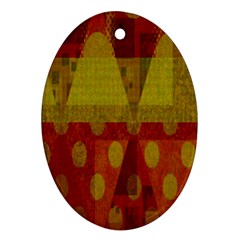 Rhomboid 003 Oval Ornament (two Sides)