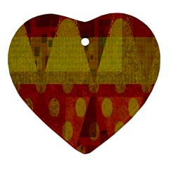 Rhomboid 003 Heart Ornament (two Sides)