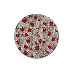 Cream With Cherries Motif Random Pattern Magnet 3  (round) by dflcprintsclothing