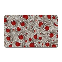 Cream With Cherries Motif Random Pattern Magnet (rectangular)