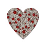 Cream With Cherries Motif Random Pattern Heart Magnet Front