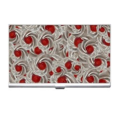 Cream With Cherries Motif Random Pattern Business Card Holder by dflcprintsclothing