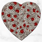 Cream With Cherries Motif Random Pattern Jigsaw Puzzle (Heart) Front