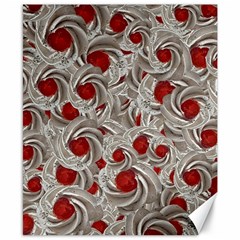 Cream With Cherries Motif Random Pattern Canvas 8  X 10  by dflcprintsclothing