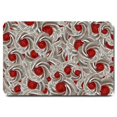 Cream With Cherries Motif Random Pattern Large Doormat  by dflcprintsclothing