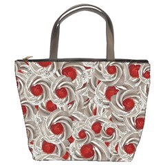 Cream With Cherries Motif Random Pattern Bucket Bag by dflcprintsclothing