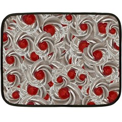 Cream With Cherries Motif Random Pattern Double Sided Fleece Blanket (mini)  by dflcprintsclothing