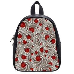 Cream With Cherries Motif Random Pattern School Bag (small) by dflcprintsclothing