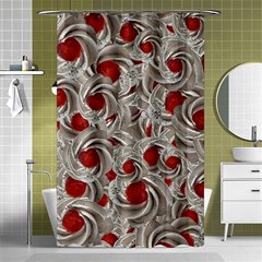 Cream With Cherries Motif Random Pattern Shower Curtain 48  X 72  (small)  by dflcprintsclothing