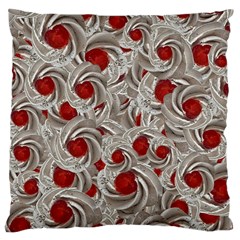 Cream With Cherries Motif Random Pattern Large Cushion Case (two Sides) by dflcprintsclothing