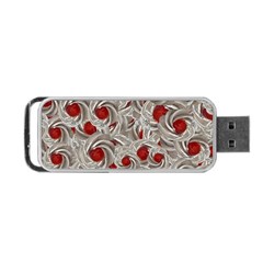 Cream With Cherries Motif Random Pattern Portable Usb Flash (one Side) by dflcprintsclothing