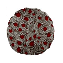 Cream With Cherries Motif Random Pattern Standard 15  Premium Flano Round Cushions by dflcprintsclothing