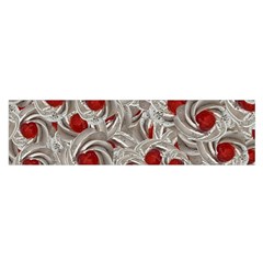 Cream With Cherries Motif Random Pattern Oblong Satin Scarf (16  X 60 ) by dflcprintsclothing