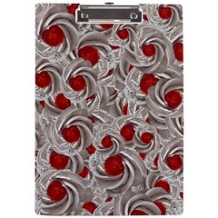 Cream With Cherries Motif Random Pattern A4 Clipboard by dflcprintsclothing