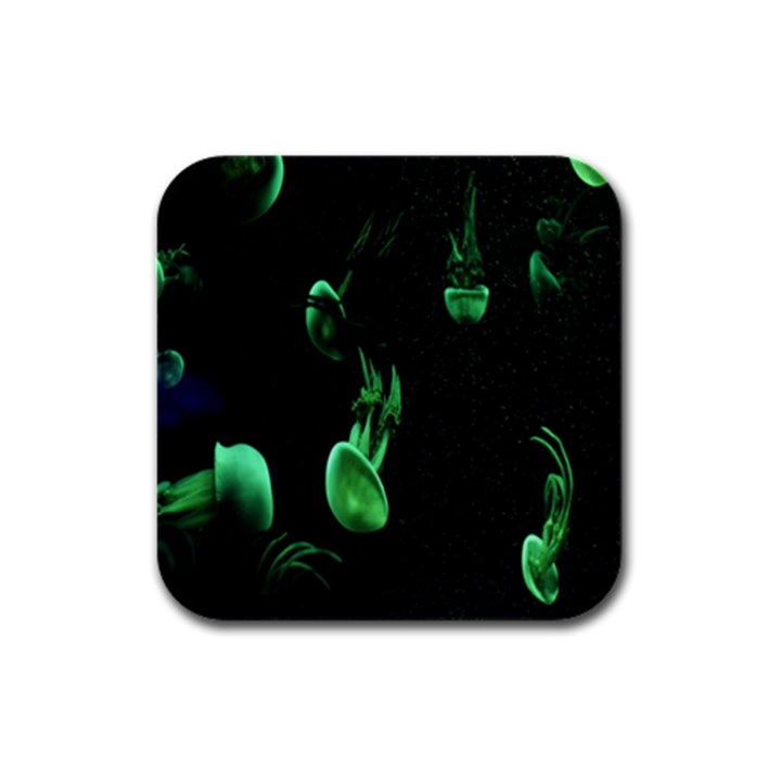 Jellyfish Rubber Square Coaster (4 pack)