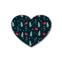 Christmas 001 Rubber Heart Coaster (4 Pack) by nate14shop