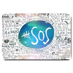 5 Seconds Of Summer Collage Quotes Large Doormat  by nate14shop