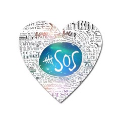 5 Seconds Of Summer Collage Quotes Heart Magnet by nate14shop