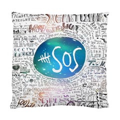 5 Seconds Of Summer Collage Quotes Standard Cushion Case (one Side) by nate14shop