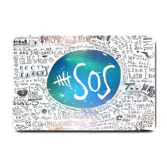 5 Seconds Of Summer Collage Quotes Small Doormat  by nate14shop