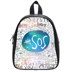 5 Seconds Of Summer Collage Quotes School Bag (small) by nate14shop