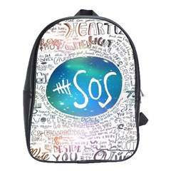 5 Seconds Of Summer Collage Quotes School Bag (large) by nate14shop