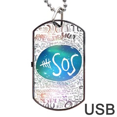 5 Seconds Of Summer Collage Quotes Dog Tag Usb Flash (two Sides) by nate14shop