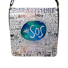 5 Seconds Of Summer Collage Quotes Flap Closure Messenger Bag (l) by nate14shop