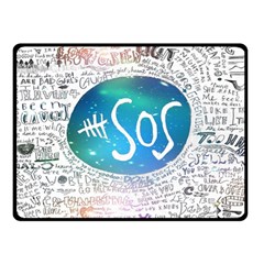 5 Seconds Of Summer Collage Quotes Double Sided Fleece Blanket (small)  by nate14shop