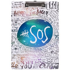 5 Seconds Of Summer Collage Quotes A4 Clipboard by nate14shop