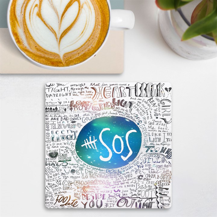 5 Seconds Of Summer Collage Quotes UV Print Square Tile Coaster 