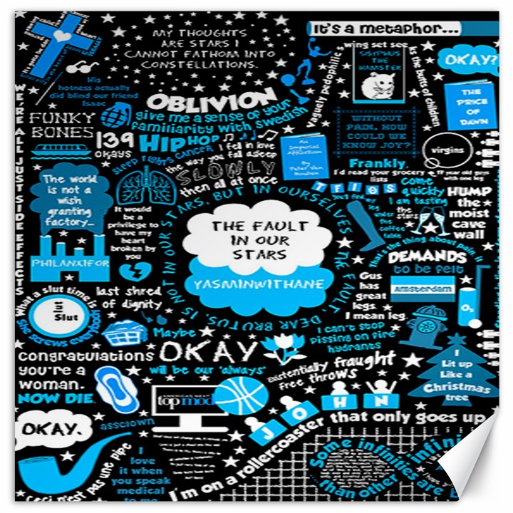 The Fault In Our Stars Collage Canvas 20  x 20 