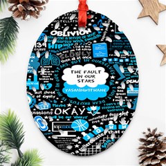 The Fault In Our Stars Collage Ornament (oval Filigree) by nate14shop