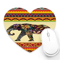 Elephant Colorfull Heart Mousepads by nate14shop