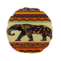 Elephant Colorfull Standard 15  Premium Round Cushions by nate14shop