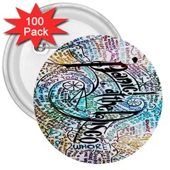 Panic At The Disco Lyric Quotes 3  Buttons (100 Pack) 