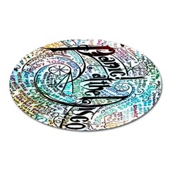 Panic At The Disco Lyric Quotes Oval Magnet by nate14shop