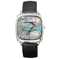 Panic At The Disco Lyric Quotes Square Metal Watch by nate14shop