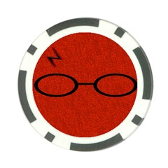 Harry Potter Glasses And Lightning Bolt Poker Chip Card Guard by nate14shop