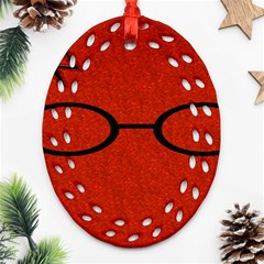 Harry Potter Glasses And Lightning Bolt Oval Filigree Ornament (two Sides) by nate14shop