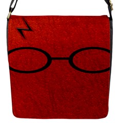 Harry Potter Glasses And Lightning Bolt Flap Closure Messenger Bag (s) by nate14shop